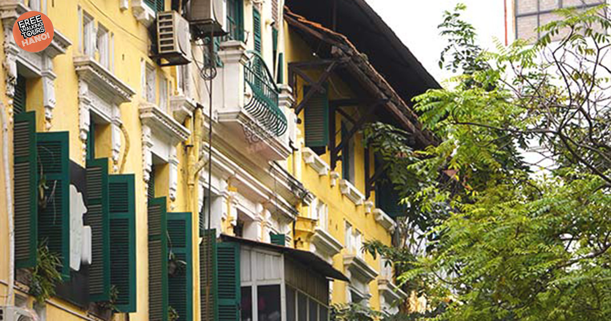French colonial architecture in Hanoi’s French Quarter